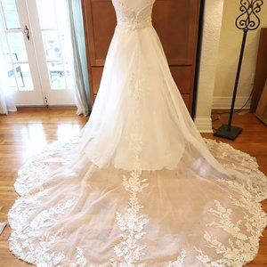 Custom Made Satin Lace and Silk Dress - Althea Bridal - Size 8